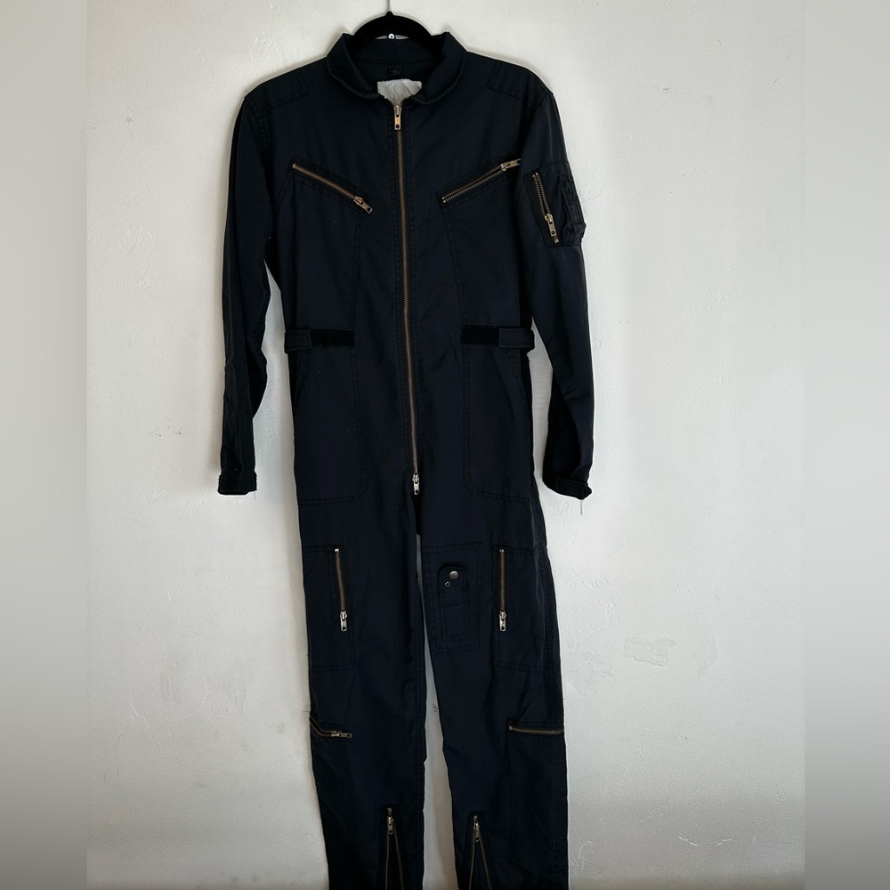 Vintage Flight Suit with zipper detail - s/m